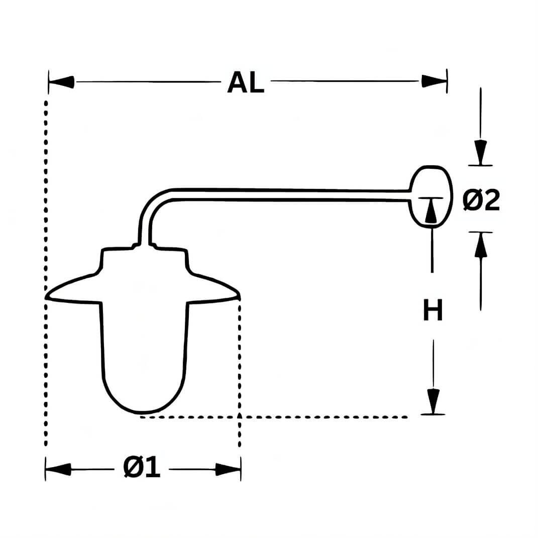 Zeichnung Abmessungen Zeichnung Abmessungen für Hofleuchte Zeichnung Abmessungen für Hofleuchte