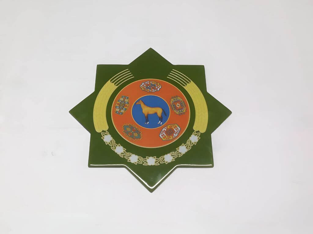 Wappen aus Emaille fuer die turkemnische Botschaft Wappen aus Emaille fuer die turkemnische Botschaft