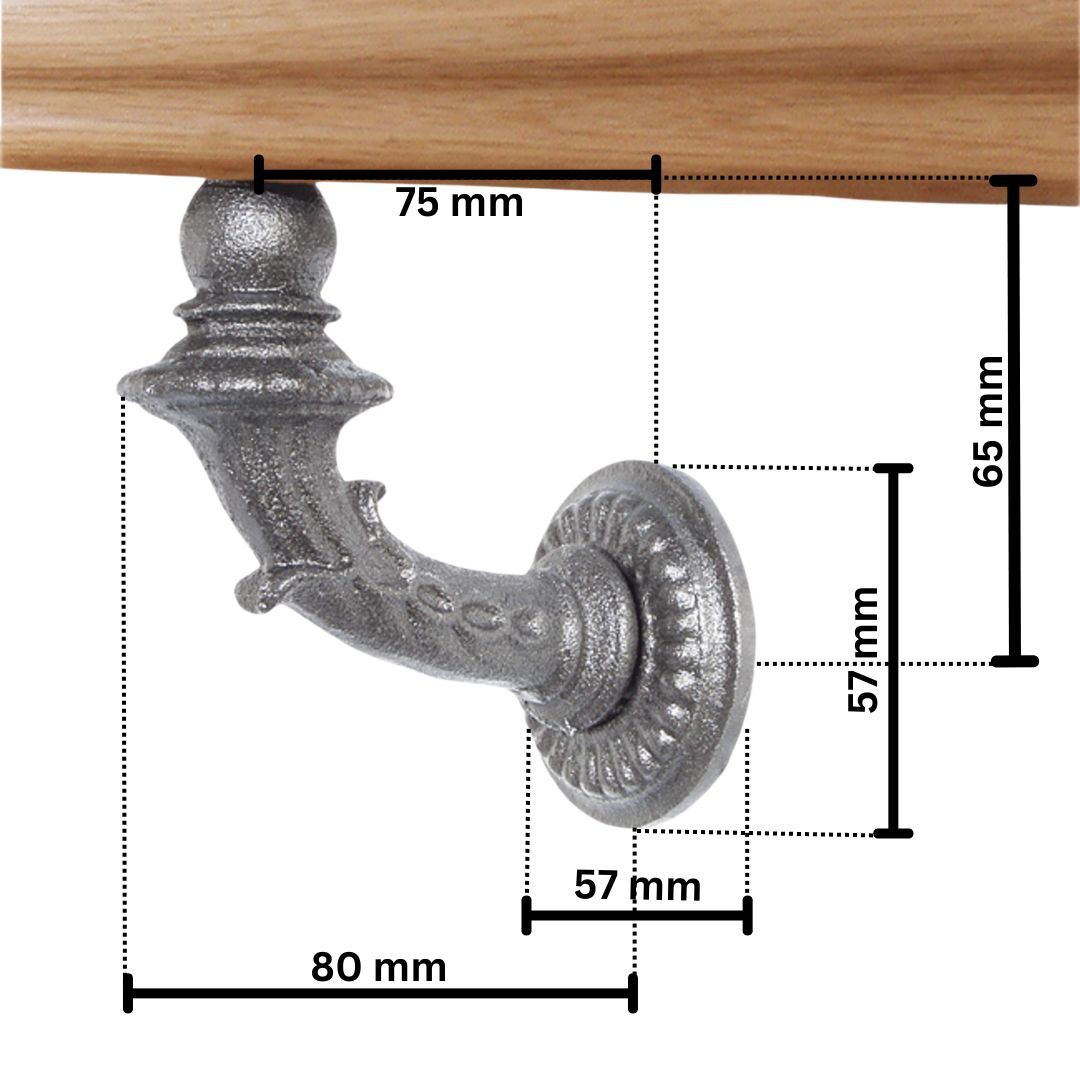 Abmessungen der Handlaufstuetze Art. 15300 Ferstel aus Gusseisen Abmessungen der Handlaufstuetze Art. 15300 Ferstel aus Gusseisen