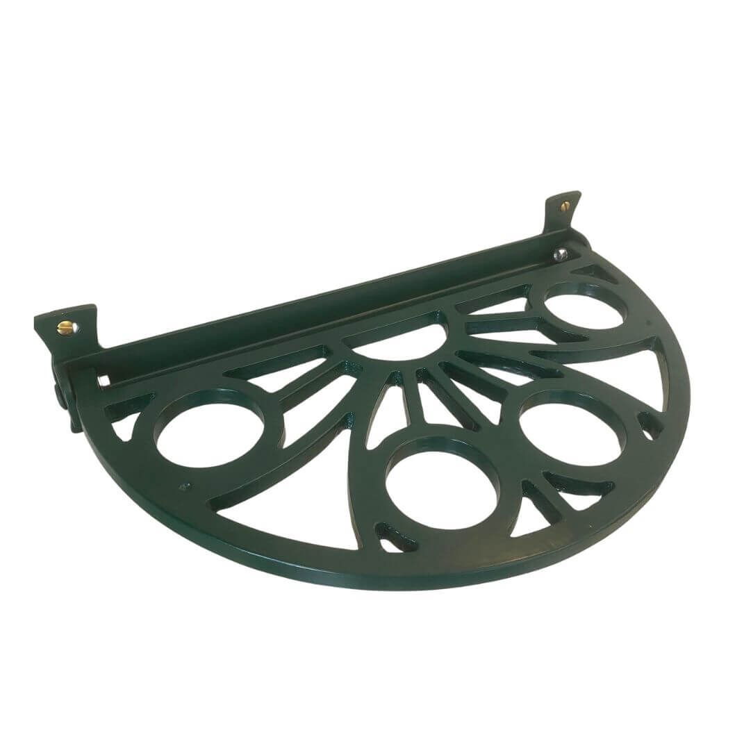 wandabstellgitter-klappbar-gusseisen-nostalgie-moosgruen-2 runtergeklapptes Wandabstellgitter in RAL 6005 Moosgrün