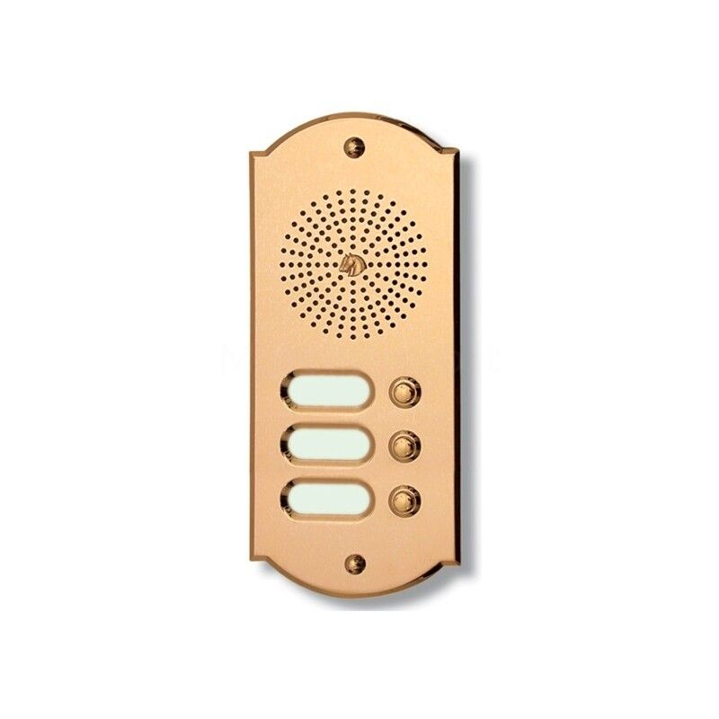 sprechanlage_messing_triest_3taster Sprechanlage Triest einreihig 3 Klingelknöpfe in Messing C.P.T. beschichtet