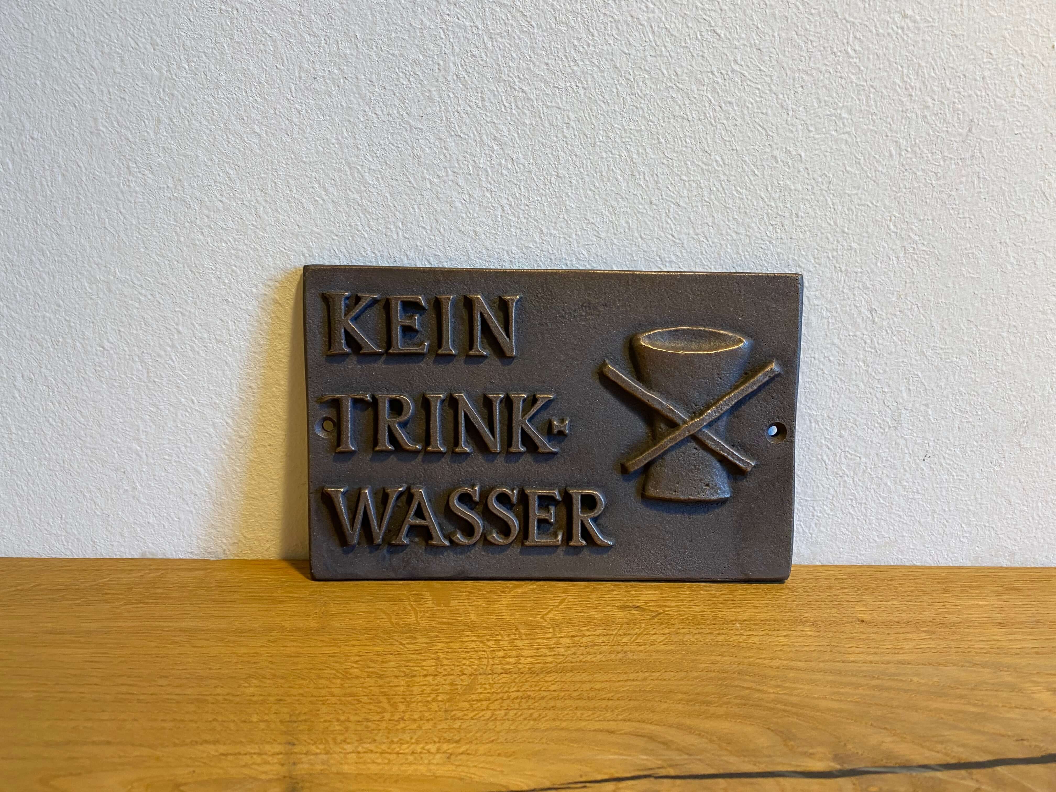 Hinweistafel Kein Trinkwasser aus Bronzeguss