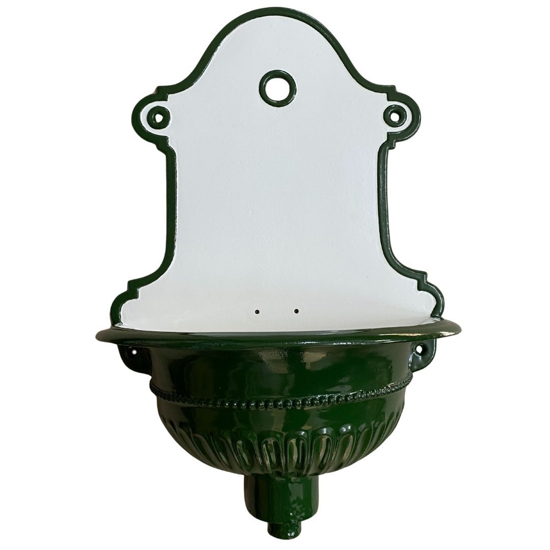 restaurierte Bassena 113vdg ohne Maske - Grün / Weiß emailliert restaurierte Bassena 113vdg ohne Maske - Grün / Weiß emailliert