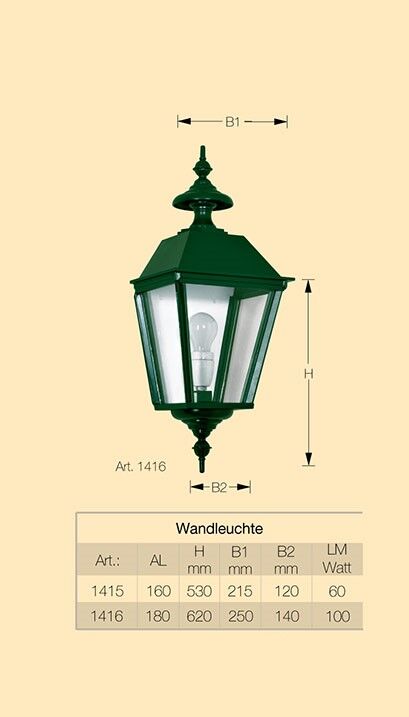 Wandleuchte Rom in RAL 6005 Moosgrün