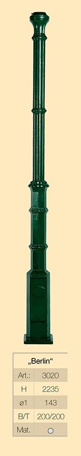 3020_kandelaber_mast_berlin Mast Berlin von Kombination 1 in RAL 6005 Moosgrün