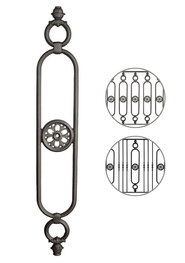 Geländerteil vertikal M515V aus Gusseisen