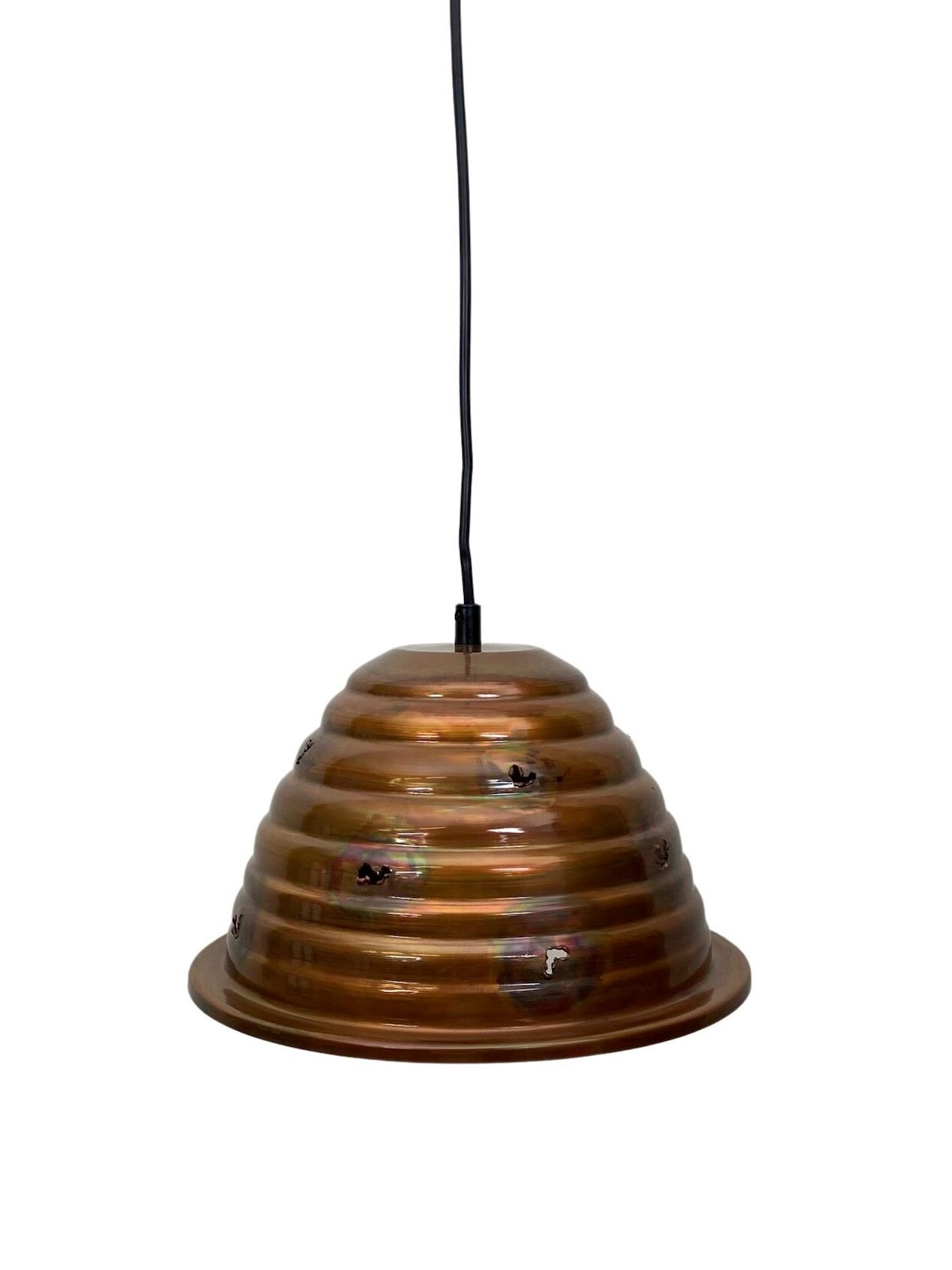 Hängeleuchte Imst aus geflammten Kupfer