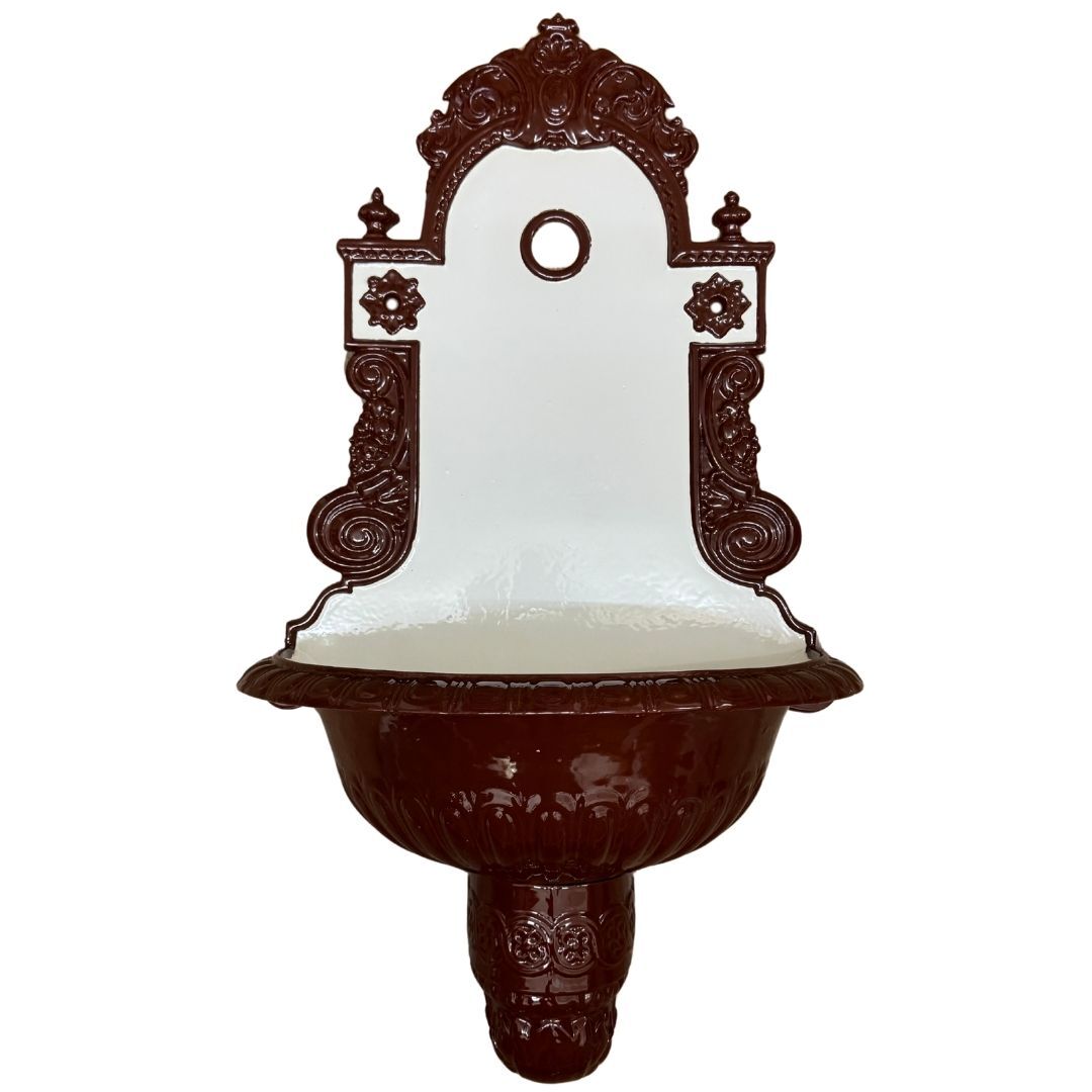 braun emaillierte Bassena Nr. 117 aus Gusseisen