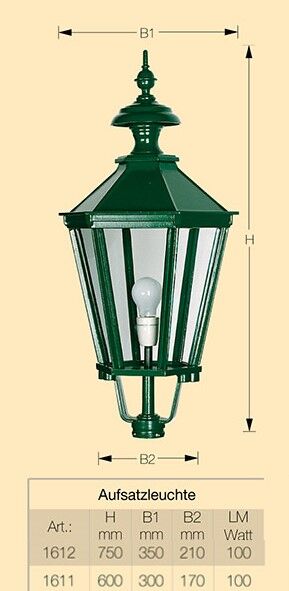 aufsatzleuchte_mailand Aufsatzleuchte Prag in RAL 6005 Moosgrün