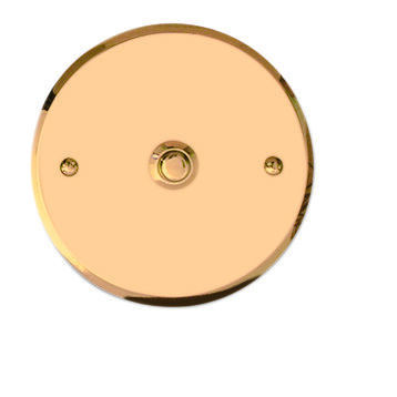 klingelrund1 Klingelplatte Triest Modell V Messing C.P.T.