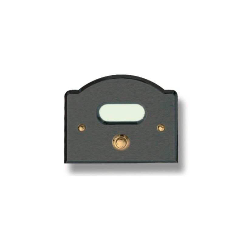 2020cs1anthrazitgrau Klingelplatte Triest Modell I aus Messing mit anthrazitgrauer Oberfläche