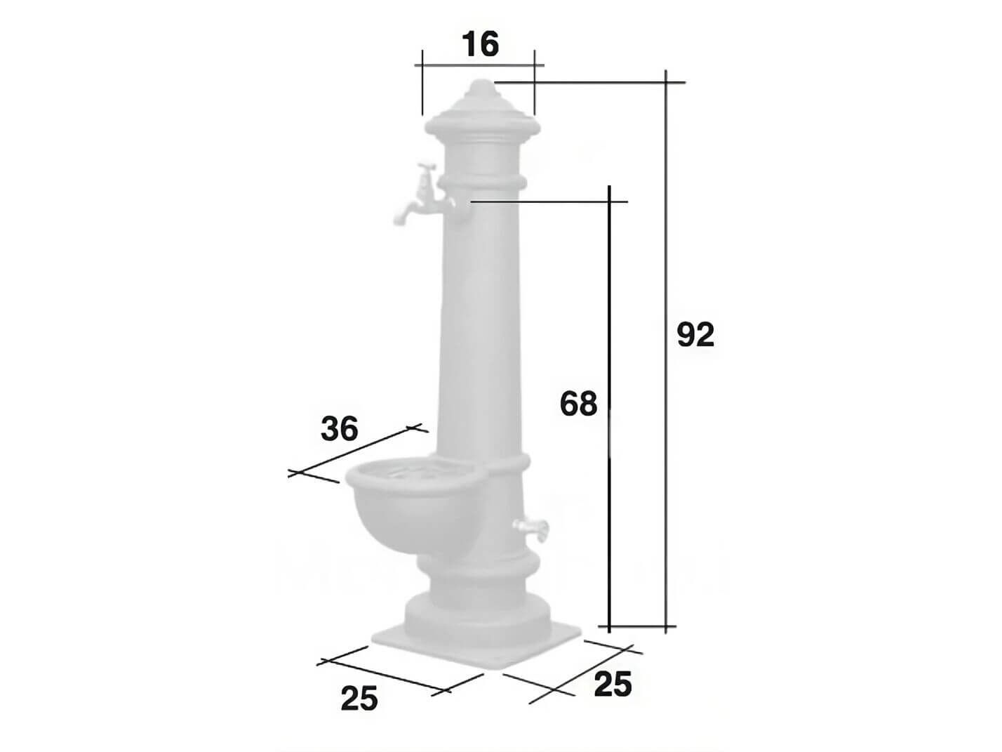 Abmessungen Nostalgischer Standbrunnen Lilienfeld