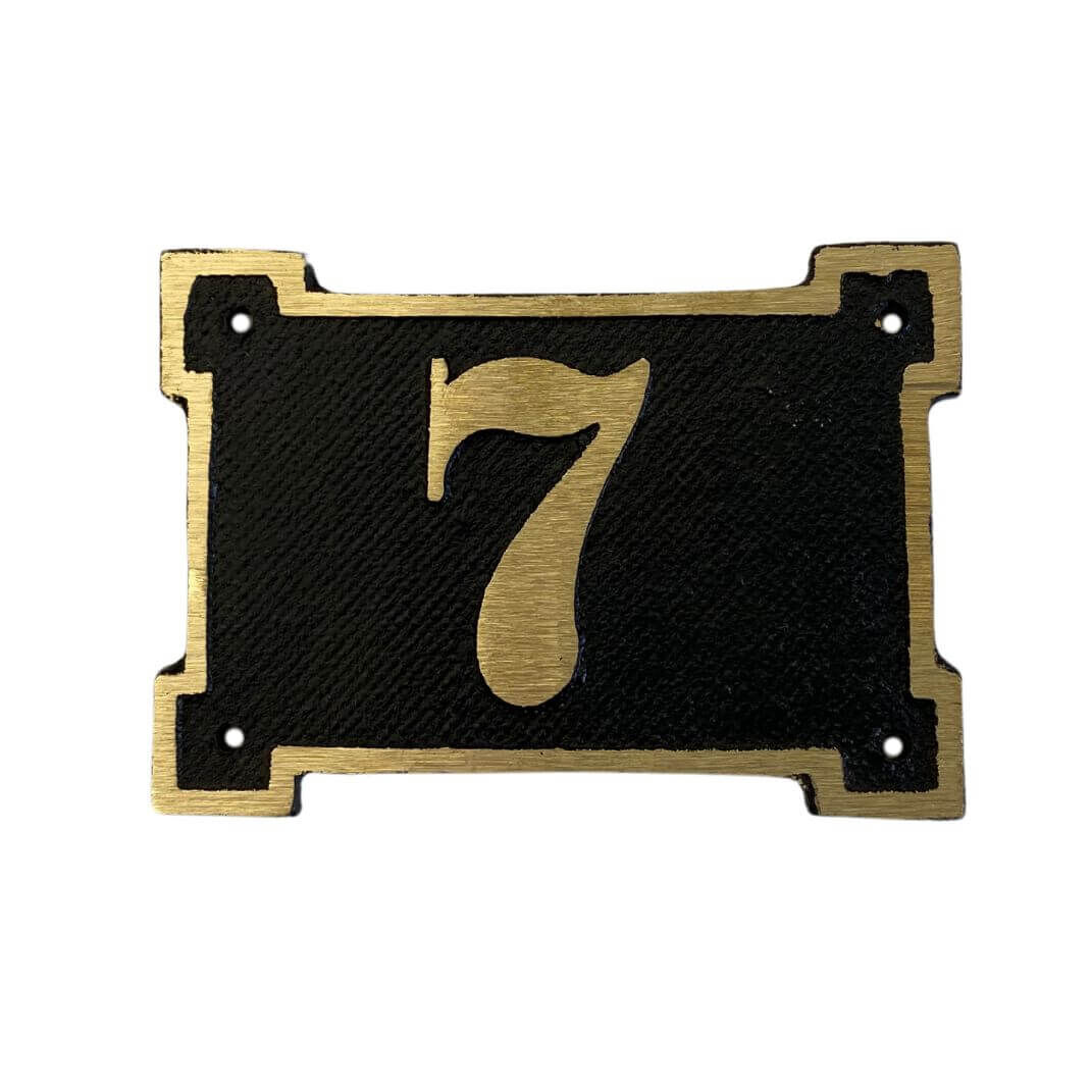 Türnummernschild Art. 21409 Tafelstil K - Messingguss Türnummernschild Art. 21409 Tafelstil K - Messingguss