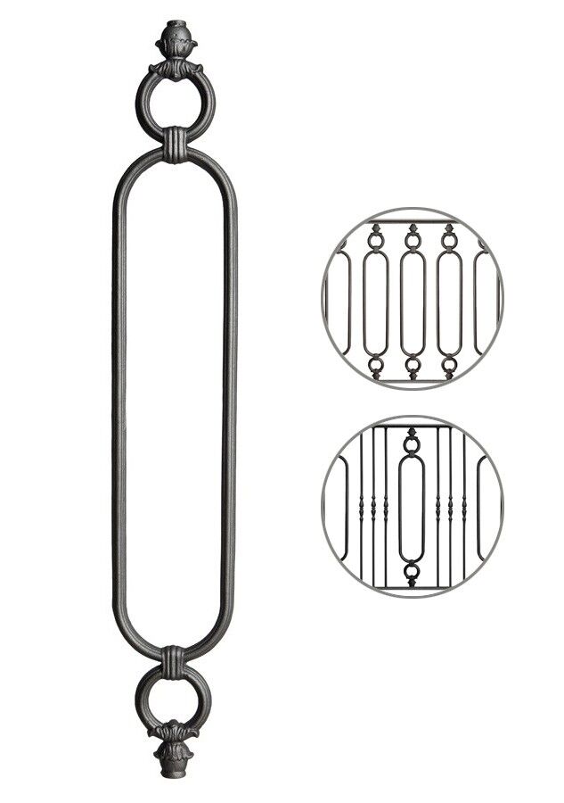 Geländerteil vertikal M514V aus Gusseisen