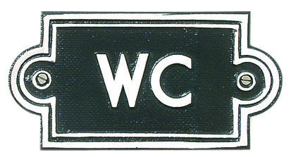 WC WC-Schild aus Aluminiumguss