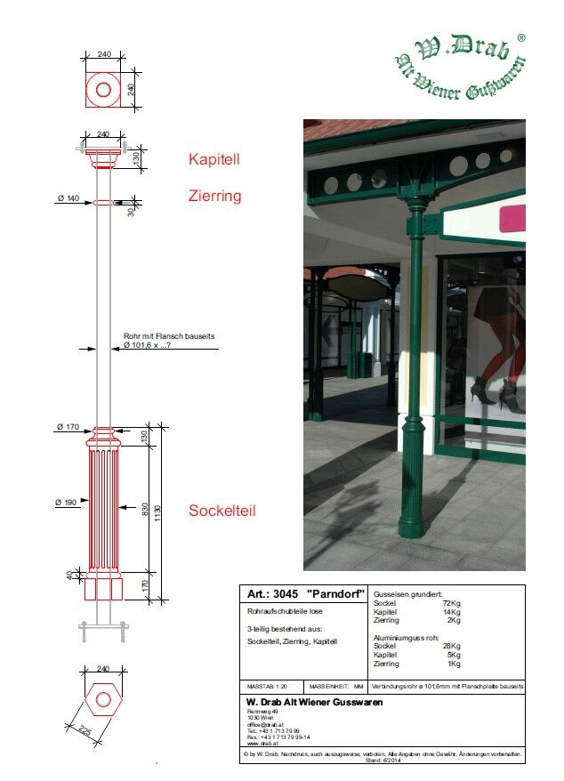 parndorf_datenblatt Datenblatt Rohraufschubteile Parndorf lackiert