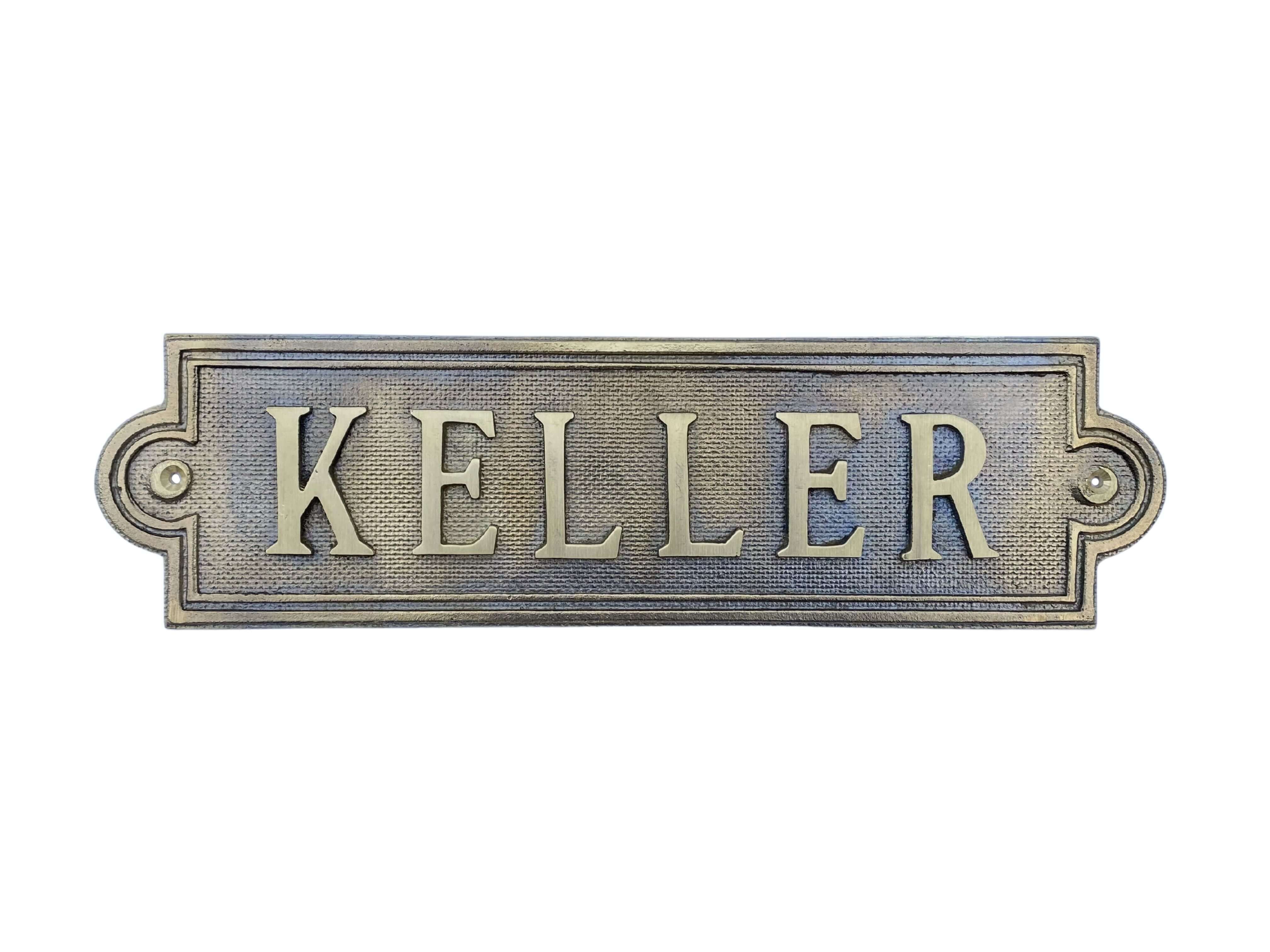 Stockwerkstafel "KELLER" aus Messingguss