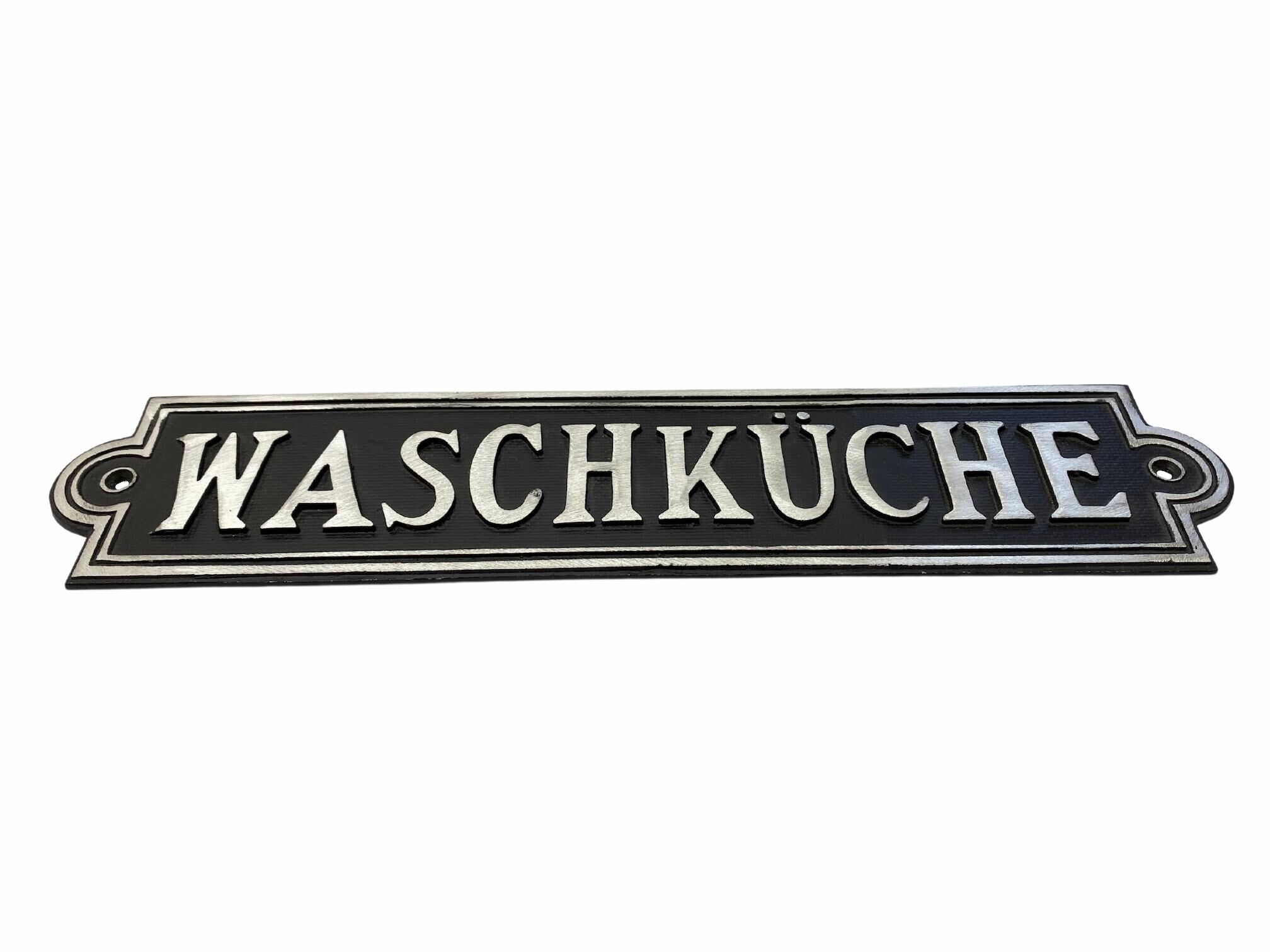 waschkueche-hinweisschild-silber-schwarz-2 Schwarz-Silbernes Hinweisschild Waschküche