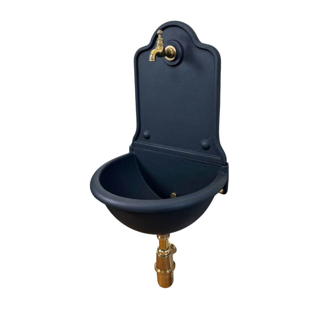 kleine Bassena | Gusseisen | Anthrazitgrau Schlichte Bassena aus Gusseisen in Anthrazitgrau-Eisenglimmer