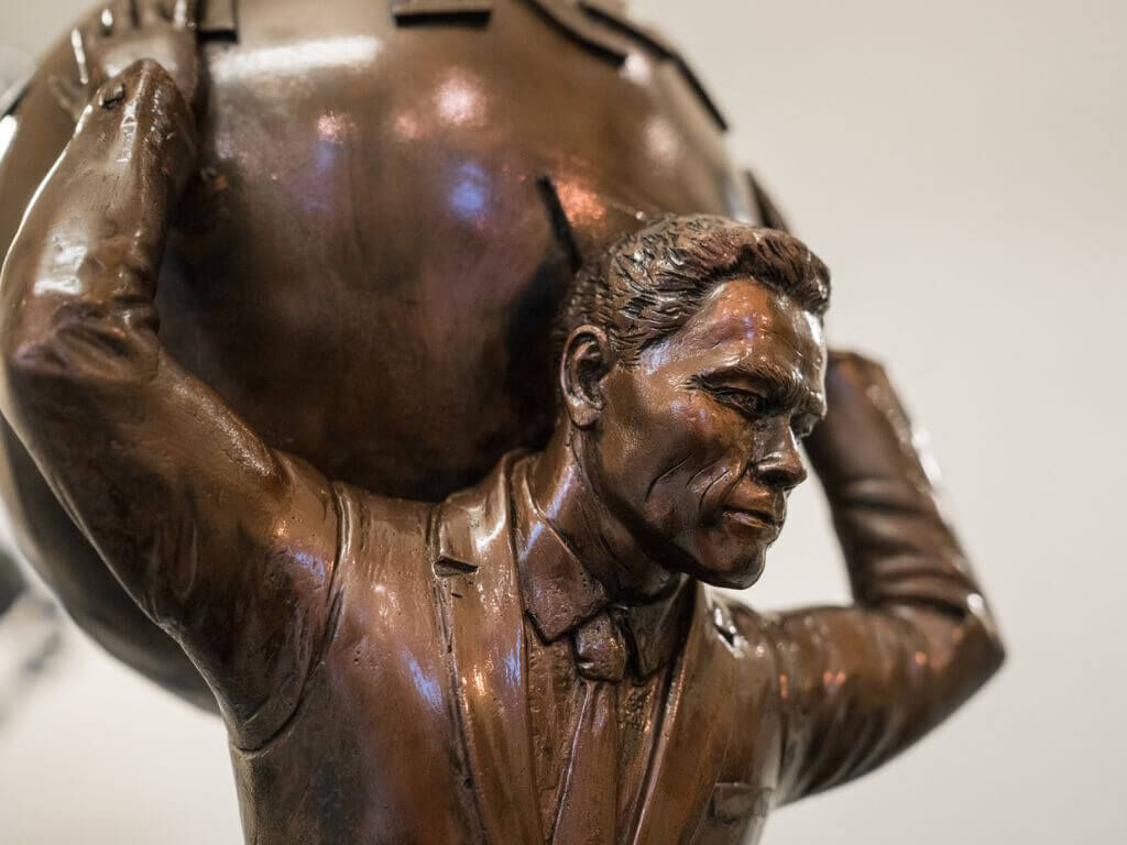 Arnold Schwarzenegger Skulptur Detailaufnahme Kopf