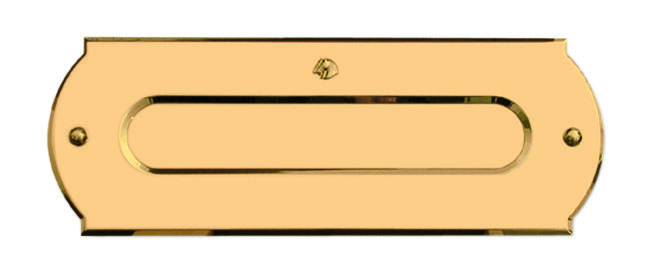 brief3 Einwurfplatte Triest aus Messing C.P.T. beschichtet