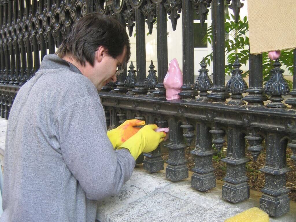 Silikonmodellabnahme fuer den Zaun der Hofburg