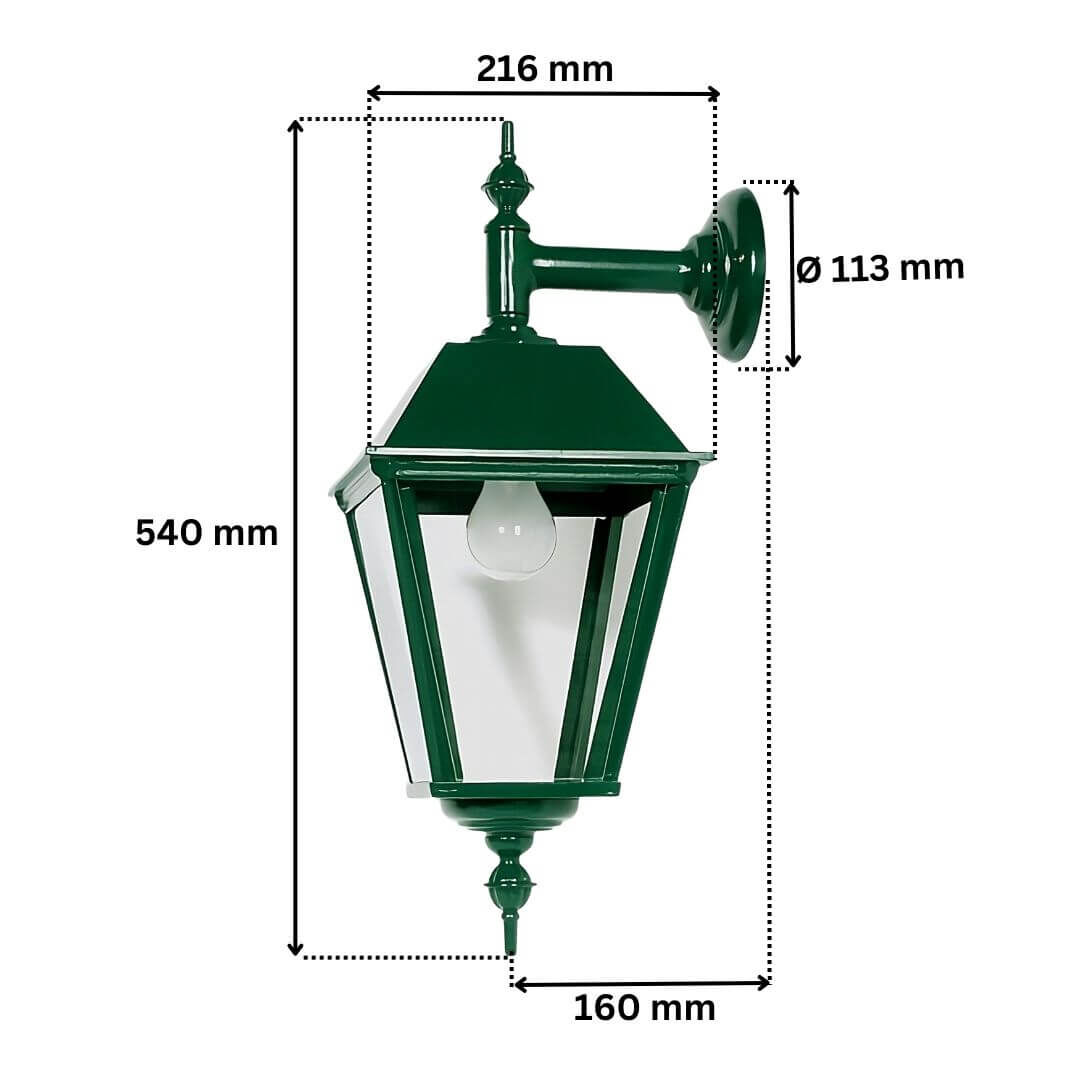 Abmessungen der Wandlaterne 1400HWD