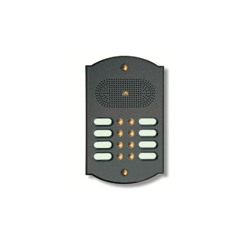 2020Pl8anthrazit Sprechanlage Triest zweireihig 8-18 Klingelknöpfe Messing mit anthrazitgrauer Oberfläche