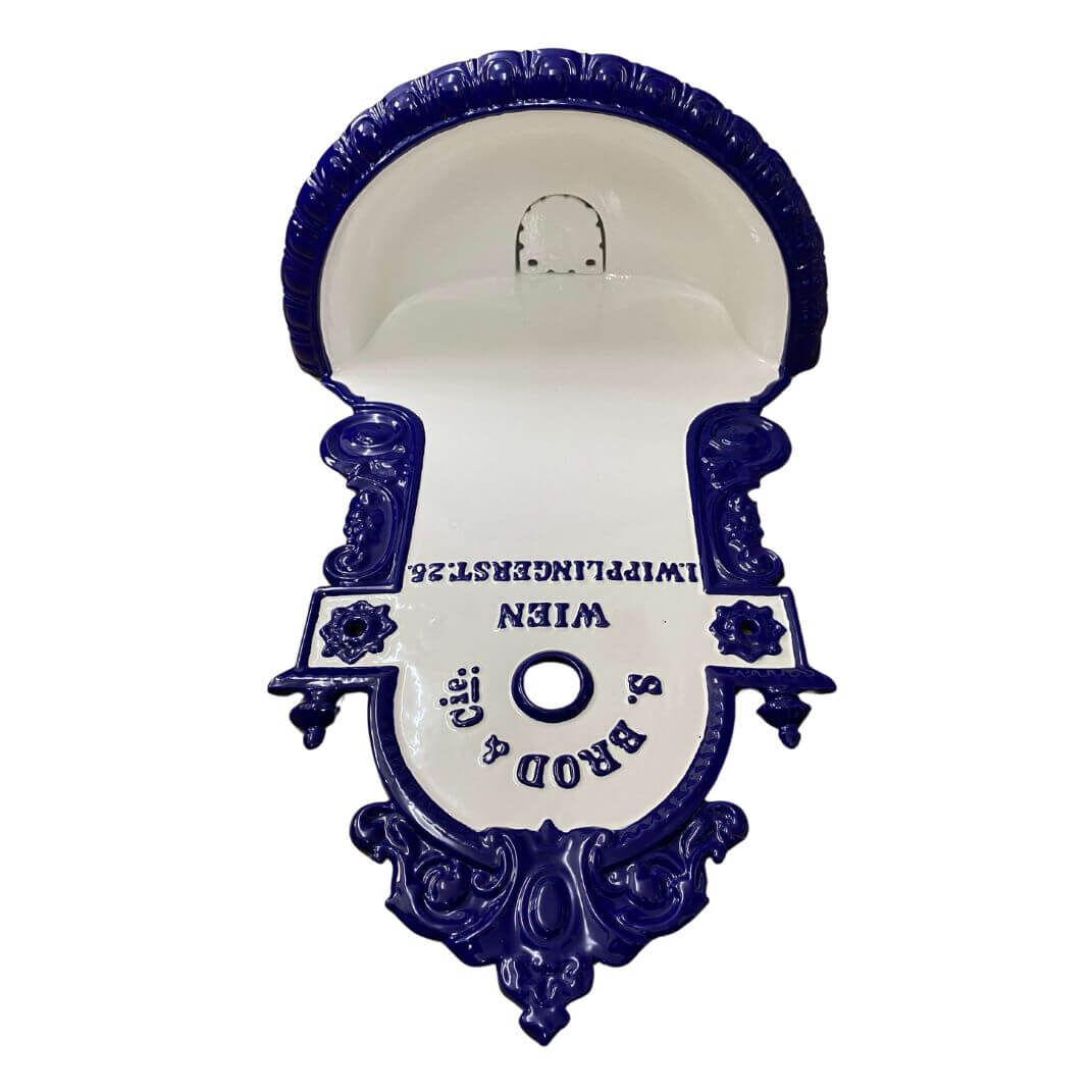 restaurierte Bassena aus Gusseisen - Blau emailliert restaurierte Bassena aus Gusseisen - Blau emailliert