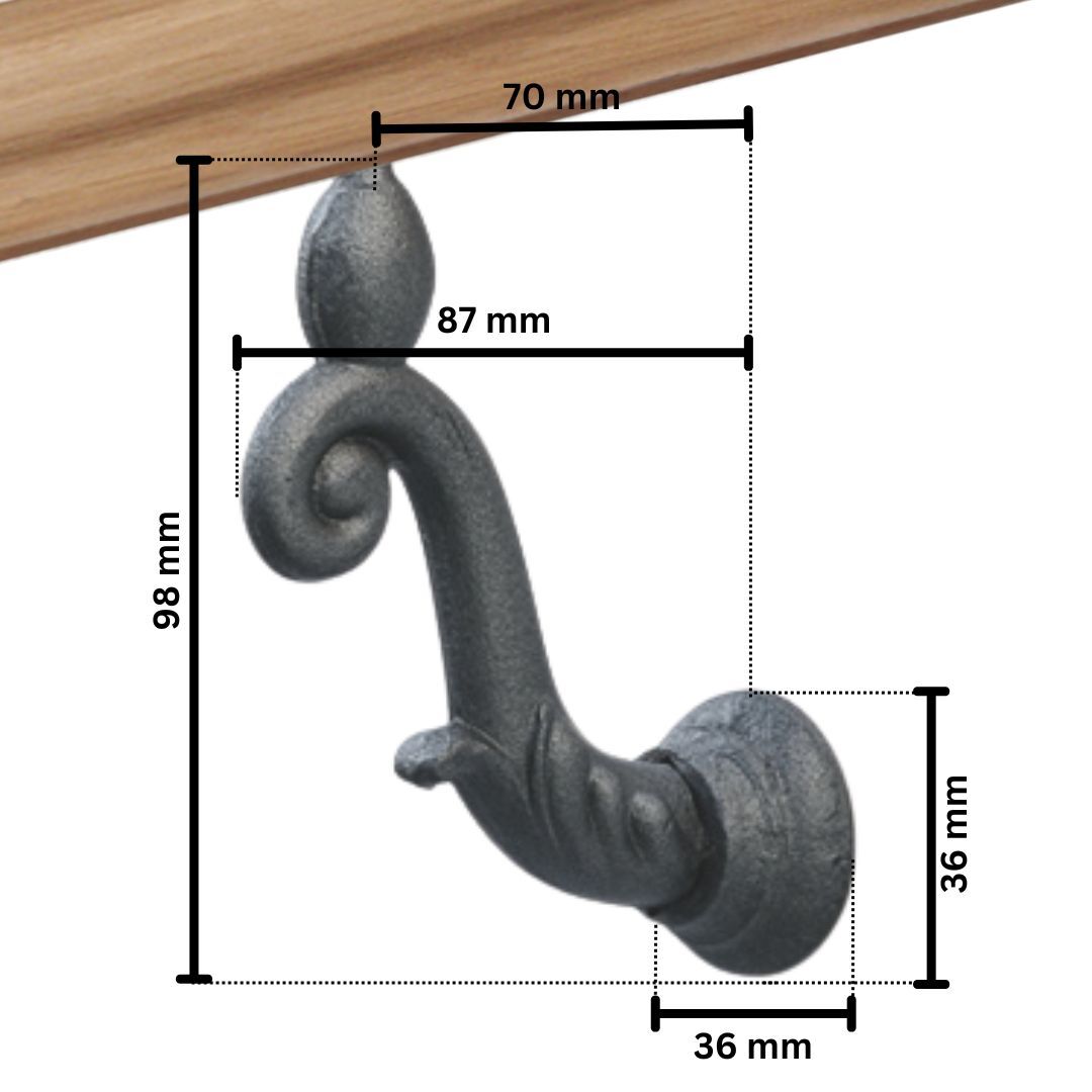 Klassischer Handlaufhalter Art. 15308 Colloredo aus Gusseisen Klassischer Handlaufhalter Art. 15308 Colloredo aus Gusseisen