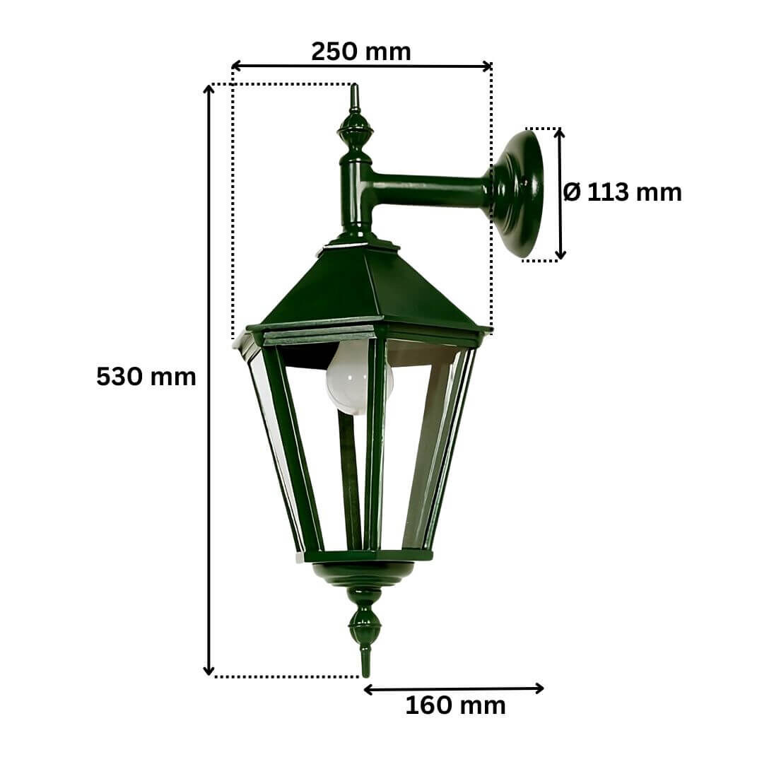 Abmessungen der Wandlaterne 1610HWD