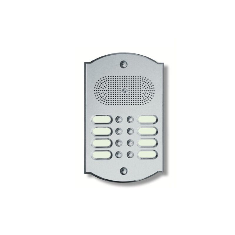 2020Pl8chromesatiniert Sprechanlage Triest zweireihig 8-18 Klingelknöpfe Messing verchromt(satiniert)