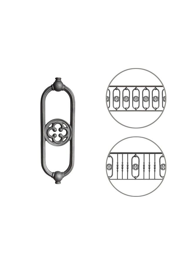 Geländer vertikal M551V aus Gusseisen