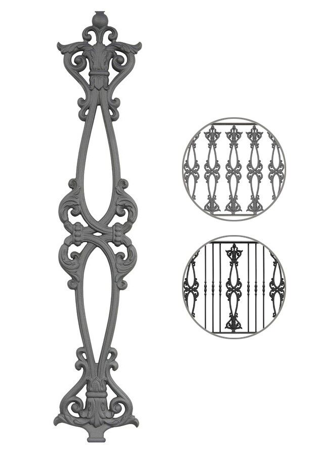 gelaender_gusseisen_m548v Geländerteil M548V vertikal aus Gusseisen