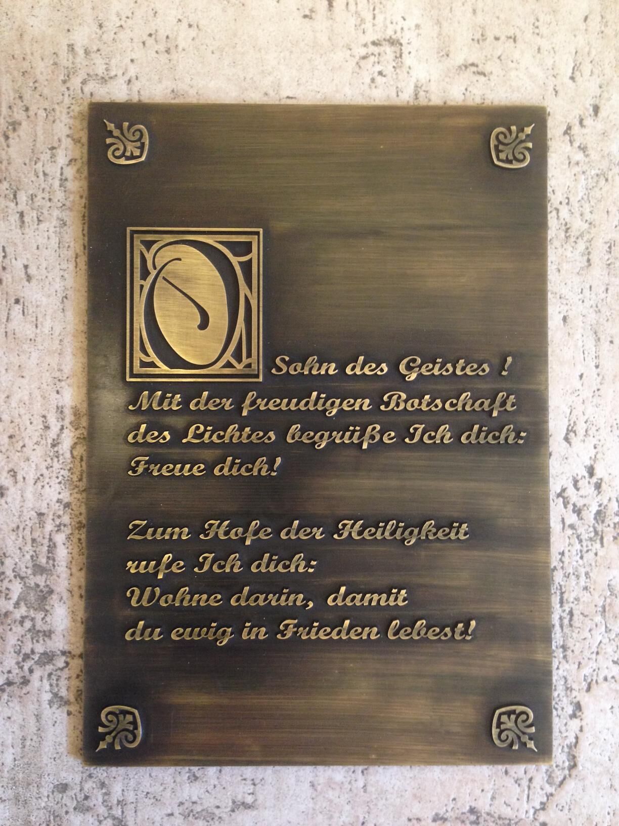 Gedenktafel aus Messing & Bronzeguss - eigener Text/Muster Gedenktafel aus Messing & Bronzeguss - eigener Text/Muster