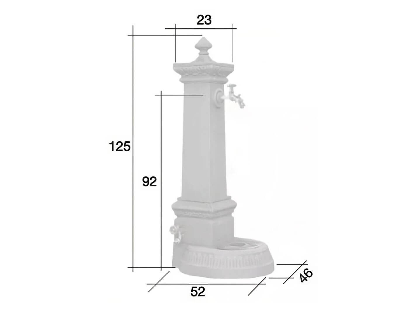 Abmessungen Standbrunnen Hohenberg Gross