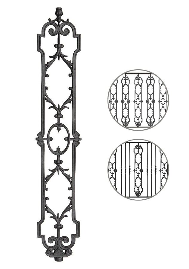Geländerteil  M532s vertikal aus Gusseisen