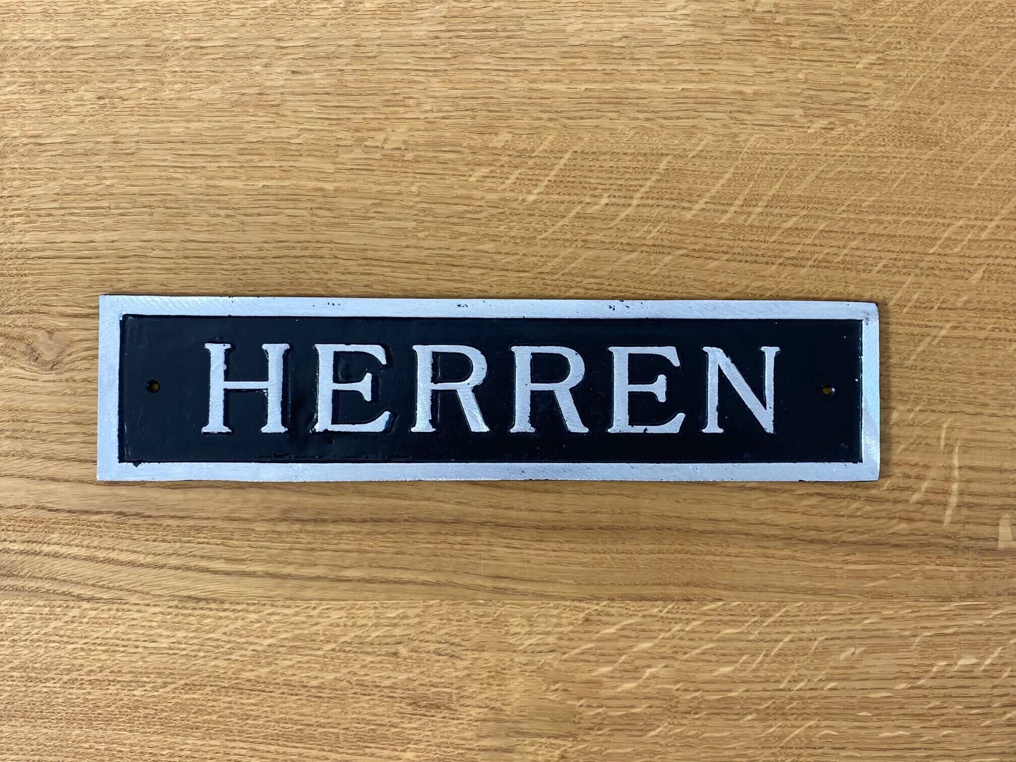 WC-Schild Herren aus Aluminiumguss