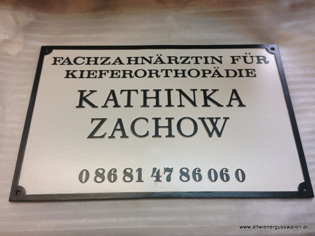 arzt_praxisschild Firmenschild aus Aluminium, Messing & Bronzeguss - eigener Text/Muster