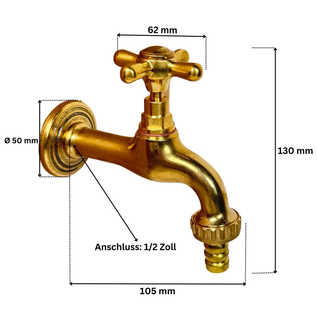 Abmessung des Wasserhahns Salza aus Messing