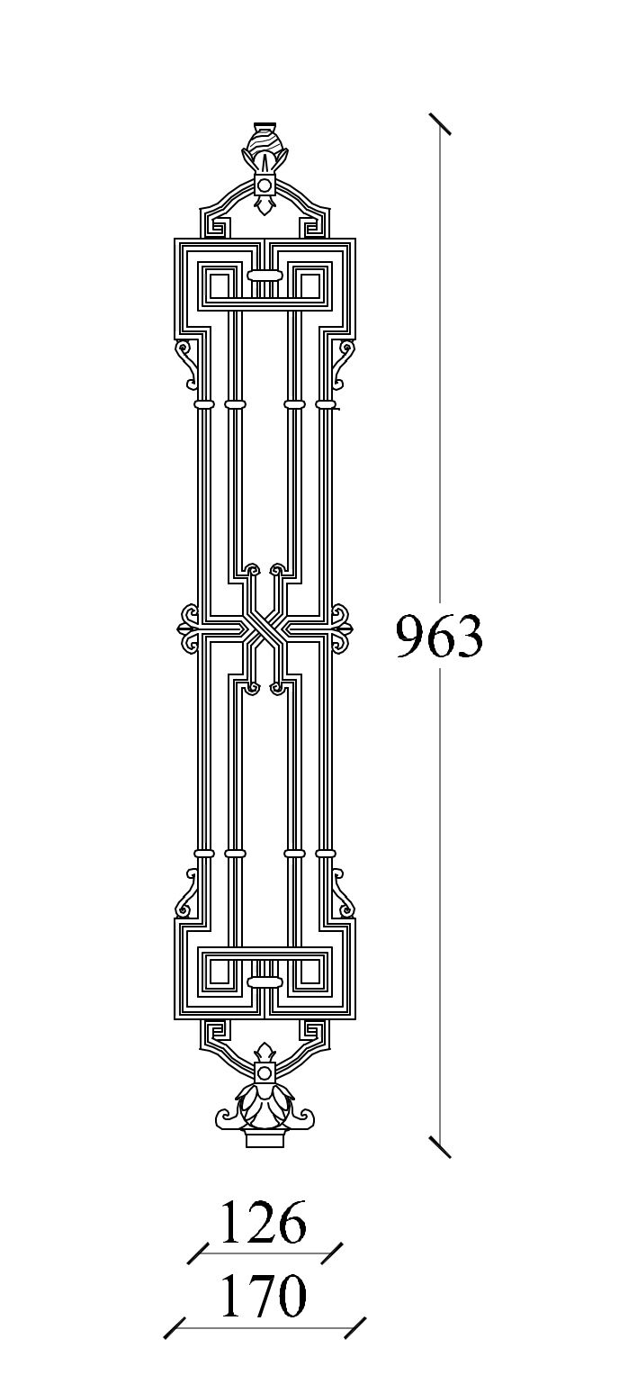 m536v_gelaender_gusseisen Zeichnung Geländerteil M536V vertikal aus Gusseisen