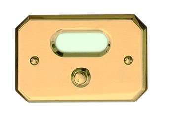 kingeleckig1 Klingelplatte aus Messing C.P.T. beschichtet Modell III