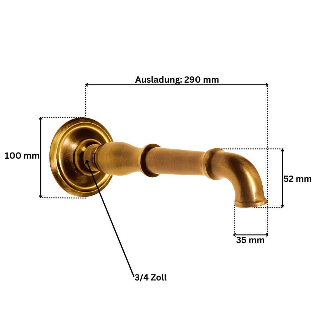 Brunnenauslauf "Mühlbach" | Messing | 3/4 Zoll