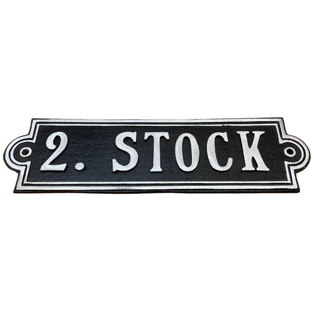 klassisches Stockwerksschild 2. Stock - Art. 20306 aus Aluminiumguss klassisches Stockwerksschild 2. Stock - Art. 20306 aus Aluminiumguss