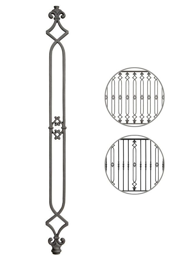 Geländerteil M543V vertikal aus Gusseisen