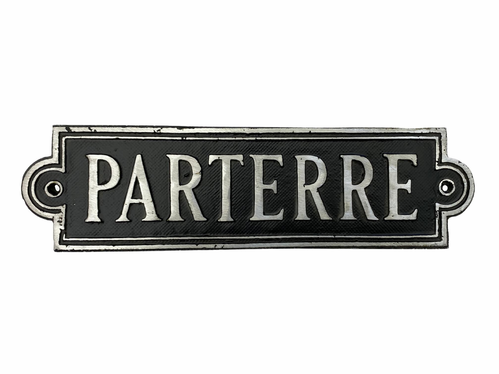 stockwerkstafel-parterre-silber-schwarz-aa-1 Klassisches Stockwerksschild Parterre (Schwarz-Silber)