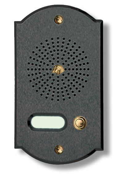 2020Pl1 Sprechanlage Triest einreihig 1-6 Klingelknöpfe in Messing mit anthrazitgrauer Oberfläche