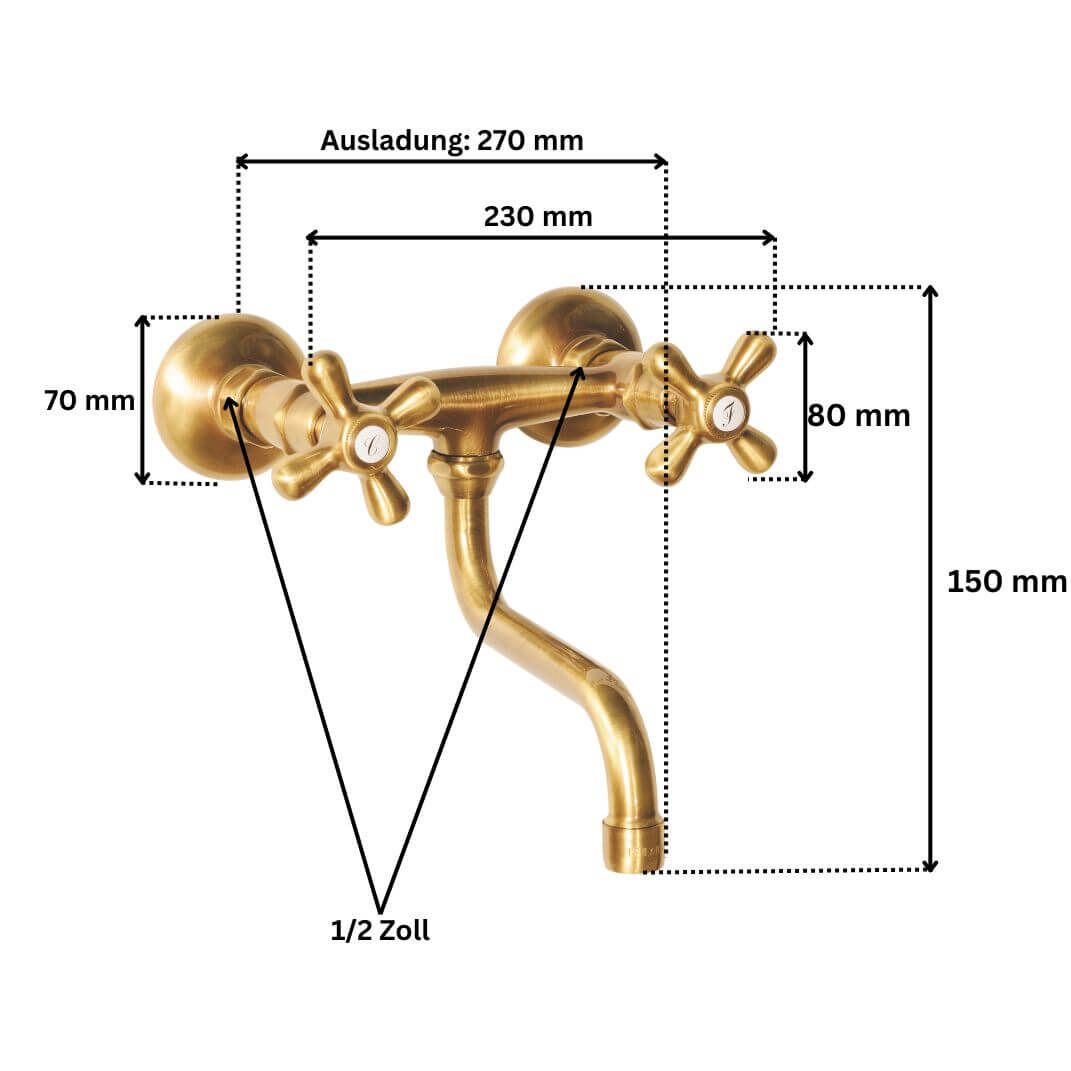 Wandarmatur "Ybbs" | Messing | 1/2 Zoll Wandarmatur "Ybbs" | Messing | 1/2 Zoll