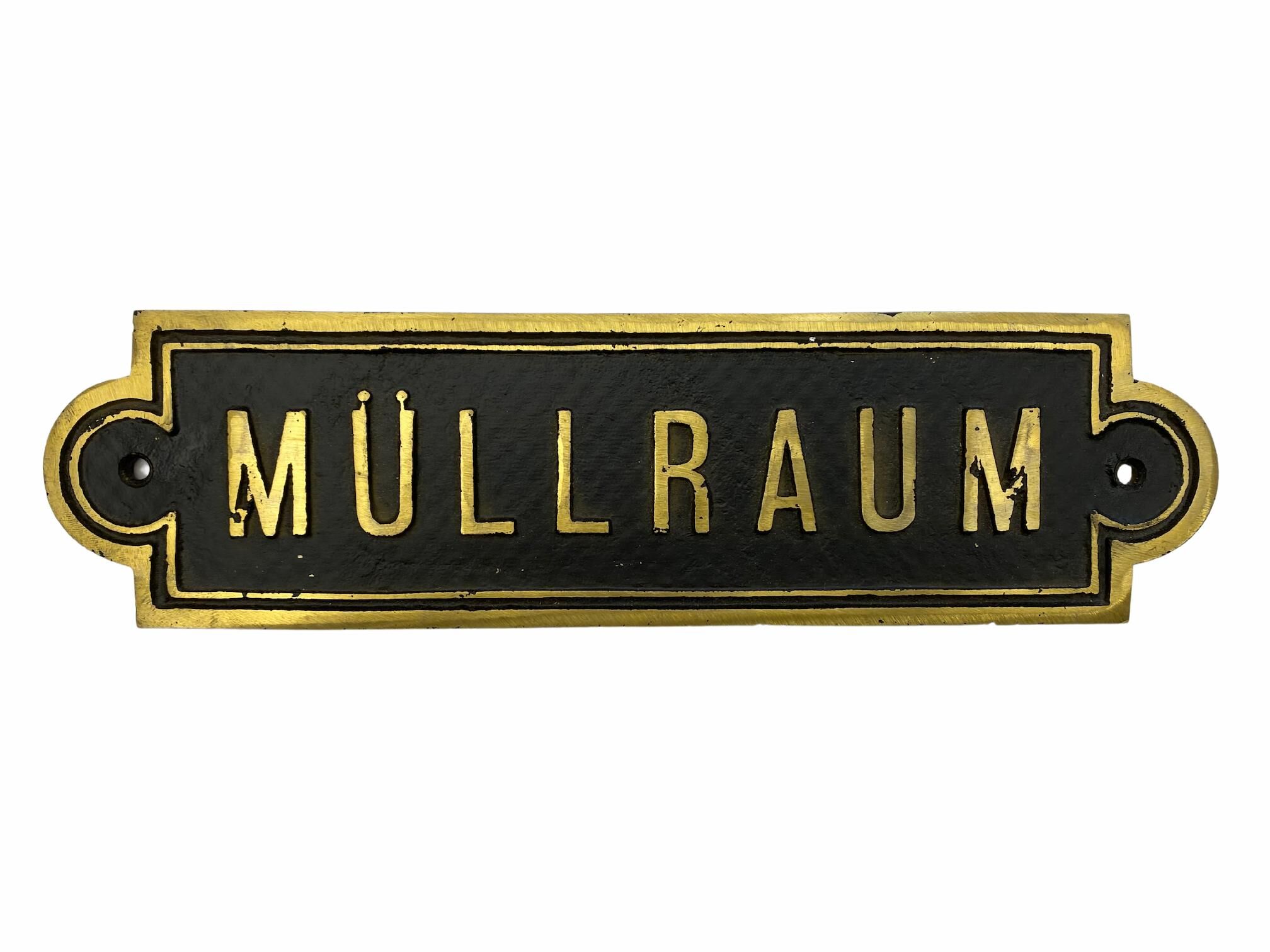 Messingschild Müllraum