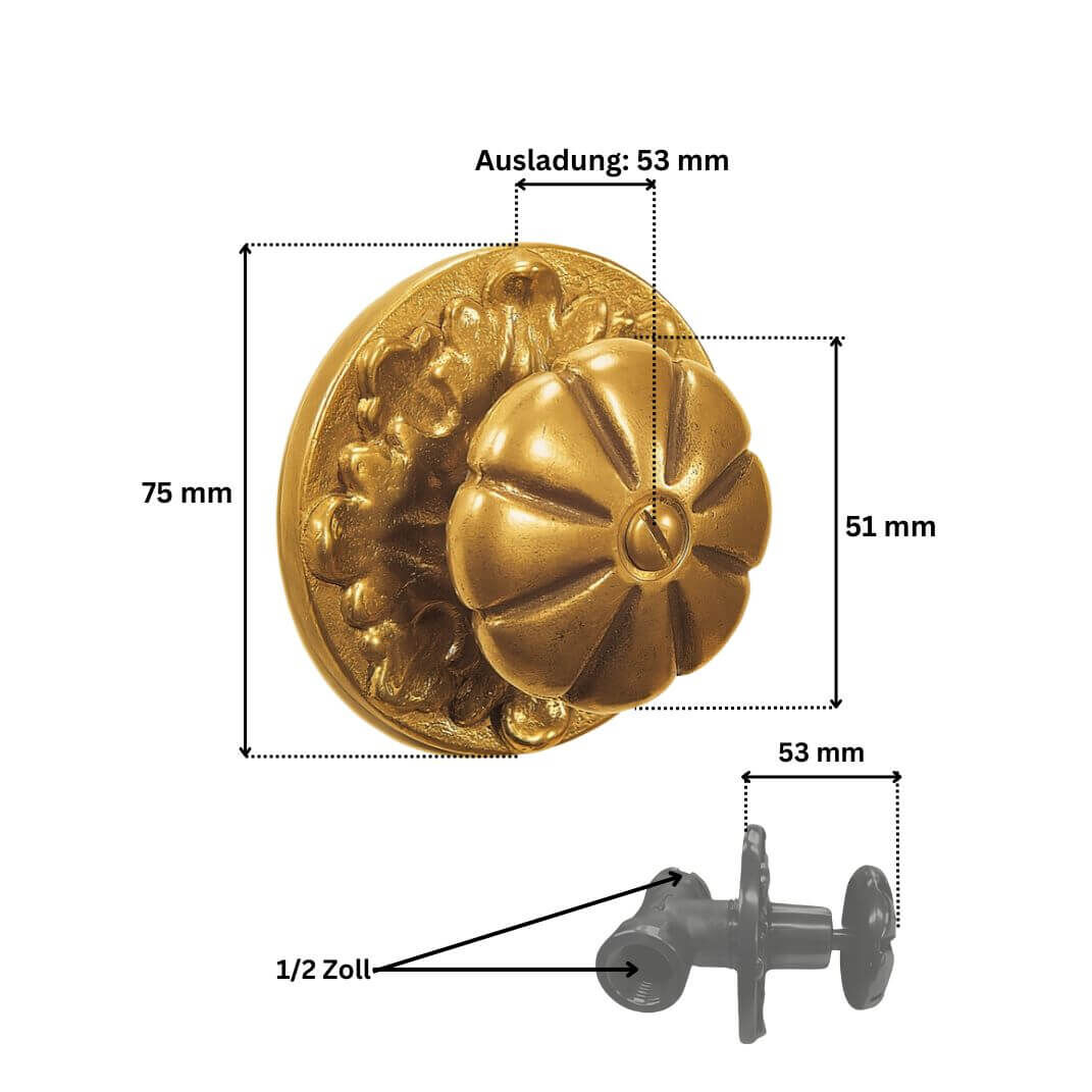 Abmessungen des Unterputz-Absperrventils Inn Abmessungen des Unterputz-Absperrventils Inn